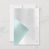 Minimale Mode Gebeurtenis Metallic Aqua Tiffany Kaart (Voorkant)