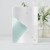 Minimale Mode Gebeurtenis Metallic Aqua Tiffany Kaart (Staand voorkant)