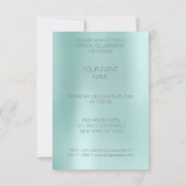 Minimale Mode Gebeurtenis Metallic Aqua Tiffany Kaart (Achterkant)