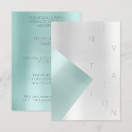 Minimale Mode Gebeurtenis Metallic Aqua Tiffany Kaart