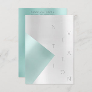 Minimale Mode Gebeurtenis Metallic Aqua Tiffany Kaart