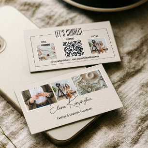 Minimale mode Instagram influencer foto QR-code Visitekaartje