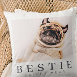 Minimale Modern Chic Pet Bestie BFF Foto Kussen<br><div class="desc">Het ontwerp bestaat uit een leuke en speelse typografie met een sans serif- en serif-lettertype. Voeg een douanefoto toe.</div>