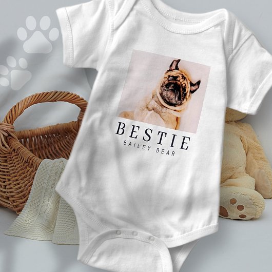 Minimale Modern Chic Pet Bestie BFF Foto Romper