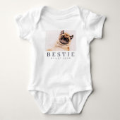 Minimale Modern Chic Pet Bestie BFF Foto Romper (Voorkant)