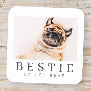 Minimale Modern Chic Pet Bestie BFF Foto Vierkante Sticker