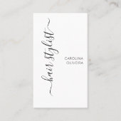 Minimale Modern Hair Stylist Visitekaartje (Voorkant)