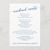 Minimale Modern Navy Blue Hotel en Weekend Eveneme Informatiekaartje (Voorkant)