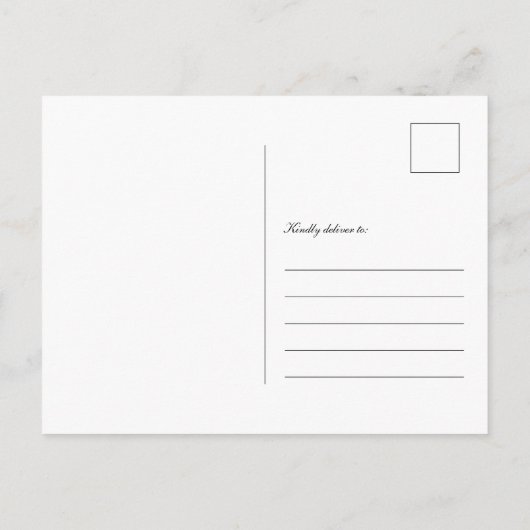 Minimale Modern Zwart Wit Trouwen Save the Date Uitnodiging Briefkaart (Achterkant)