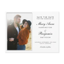 Minimale Modern Zwart Wit Trouwen Save the Date