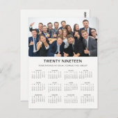Minimale moderne | 2019 Fotokalender bedrijf Briefkaart (Voorkant / Achterkant)