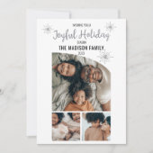 Minimale moderne 3 foto Joyful Holiday Season Feestdagenkaart (Voorkant)