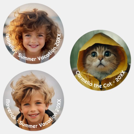 Minimale moderne 3 foto - Retro tekst - gepersonal Labels (Groep)