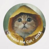 Minimale moderne 3 foto - Retro tekst - gepersonal Labels (Design 2)