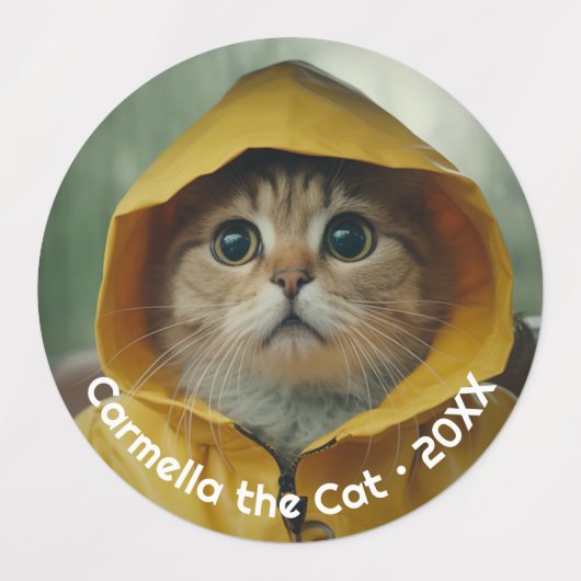 Minimale moderne 3 foto - Retro tekst - gepersonal Labels (Design 2)