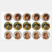 Minimale moderne 3 foto - Retro tekst - gepersonal Labels (Vel)