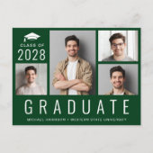 Minimale moderne 4FotogravePartij Uitnodiging Briefkaart (Voorkant)