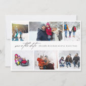 minimale moderne 6 multi Photo Collage bruiloft Save The Date (Voorkant)