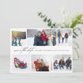minimale moderne 6 multi Photo Collage bruiloft Save The Date (Staand voorkant)