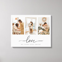 Minimale moderne aangepaste 3 foto collage familie canvas afdruk