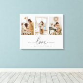 Minimale moderne aangepaste 3 foto collage familie canvas afdruk (Insitu (Houten vloer))