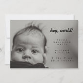 Minimale moderne, aangepaste babyfoto aankondiging (Voorkant)