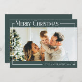 Minimale moderne aangepaste familiefoto Kerstmis Feestdagenkaart (Voorkant / Achterkant)