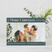 Minimale moderne aangepaste familiefoto Kerstmis Feestdagenkaart (Staand voorkant)