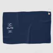 Minimale moderne, aangepaste monogram marine golfhanddoek (Horizontaal)