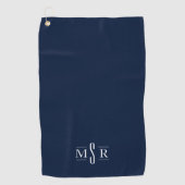 Minimale moderne, aangepaste monogram marine golfhanddoek (Voorkant)