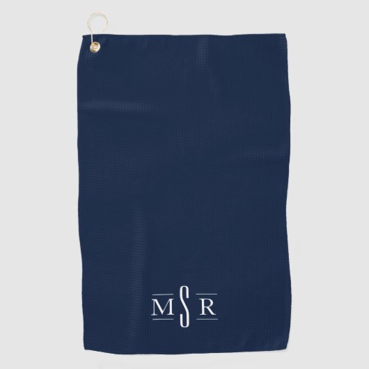 Minimale moderne, aangepaste monogram marine golfhanddoek (Voorkant)