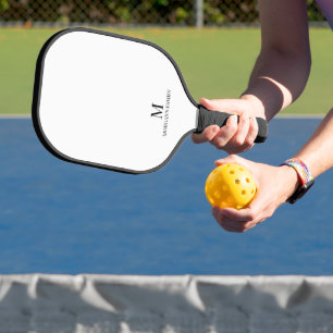 Minimale Moderne Aangepaste Monogram Naam Zwart-wi Pickleball Paddle