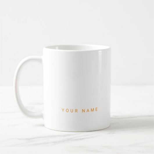 Minimale moderne aangepaste naam, tekst en foto koffiemok (Links)