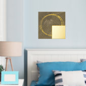 Minimale Moderne Abstracte Bruine Goud Folie Print (Insitu (Slaapkamer))