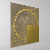 Minimale Moderne Abstracte Bruine Goud Folie Print (Laagn)