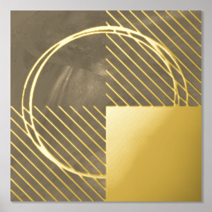 Minimale Moderne Abstracte Bruine Goud Folie Print