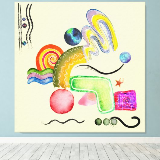 Minimale moderne Abstracte kunst Canvas Afdruk (Insitu (Houten vloer))