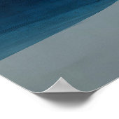 Minimale moderne abstracte muurkunst van het blauw poster (Hoek)