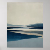 Minimale moderne abstracte muurkunst van het blauw poster (Voorkant)