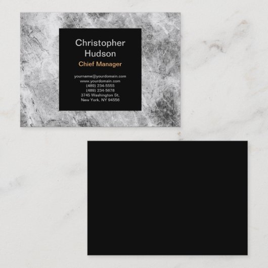 Minimale moderne Abstracte zwarte grijs Visitekaartje (Voorkant / Achterkant)