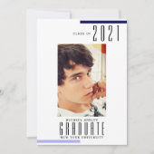 Minimale moderne afstudeerfoto afstudeerceremonie aankondiging (Voorkant)