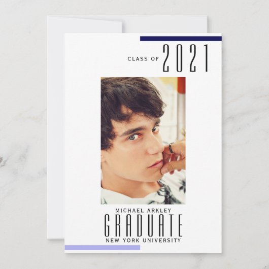 Minimale moderne Afstuderen foto-Afstuderen Aankondiging (Voorkant)