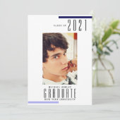Minimale moderne Afstuderen foto-Afstuderen Aankondiging (Staand voorkant)