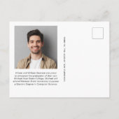 Minimale moderne Afstuderen voor Collage Green Aankondigingskaart (Achterkant)