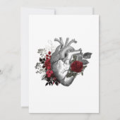 Minimale moderne anatomie-gothic Heart Floral Kaart (Achterkant)
