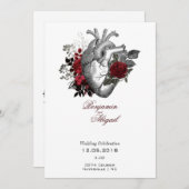 Minimale moderne anatomie-gothic Heart Floral Kaart (Voorkant / Achterkant)