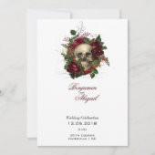 Minimale moderne anatomie Gothic Skull Floral Invi Kaart (Voorkant)