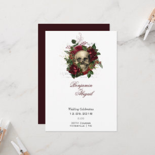 Minimale moderne anatomie Gothic Skull Floral Invi Kaart