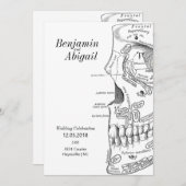 Minimale moderne anatomie schedel wetenschap kaart (Voorkant / Achterkant)