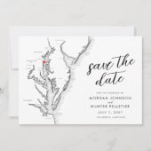 Minimale moderne Annapolis Chesapeake Bay bruiloft Save The Date (Voorkant)